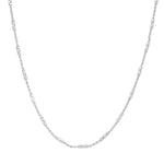 TAI JEWELRY Necklace Silver Link Bar With Diamond Finish