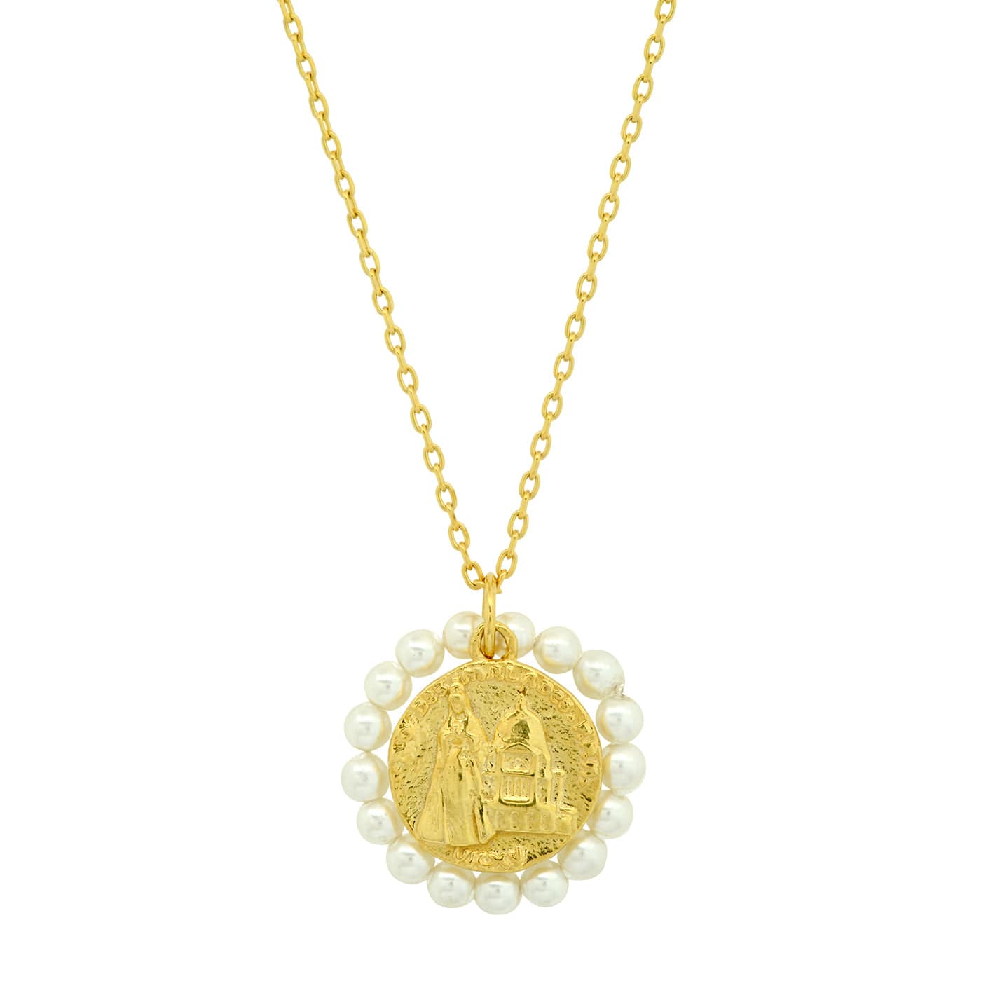 TAI JEWELRY Necklace Medallion Pearl Pendant Necklace
