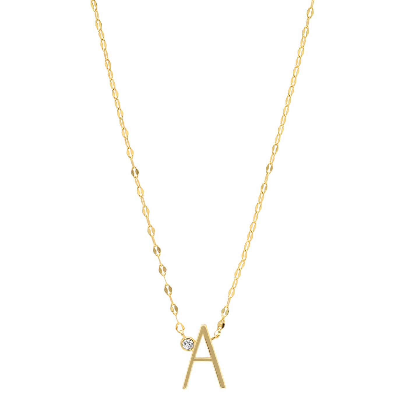 TAI JEWELRY Necklace A Medium Sized Initial Necklace With Cz Accent