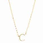 TAI JEWELRY Necklace C Medium Sized Initial Necklace With Cz Accent
