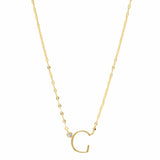 TAI JEWELRY Necklace G Medium Sized Initial Necklace With Cz Accent