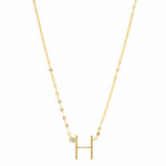TAI JEWELRY Necklace H Medium Sized Initial Necklace With Cz Accent