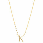 TAI JEWELRY Necklace K Medium Sized Initial Necklace With Cz Accent