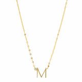 TAI JEWELRY Necklace M Medium Sized Initial Necklace With Cz Accent