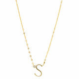 TAI JEWELRY Necklace S Medium Sized Initial Necklace With Cz Accent