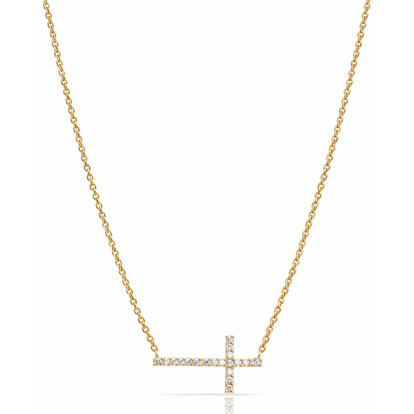 TAI JEWELRY | Minimalist CZ Cross Pendant Necklace | Necklace |