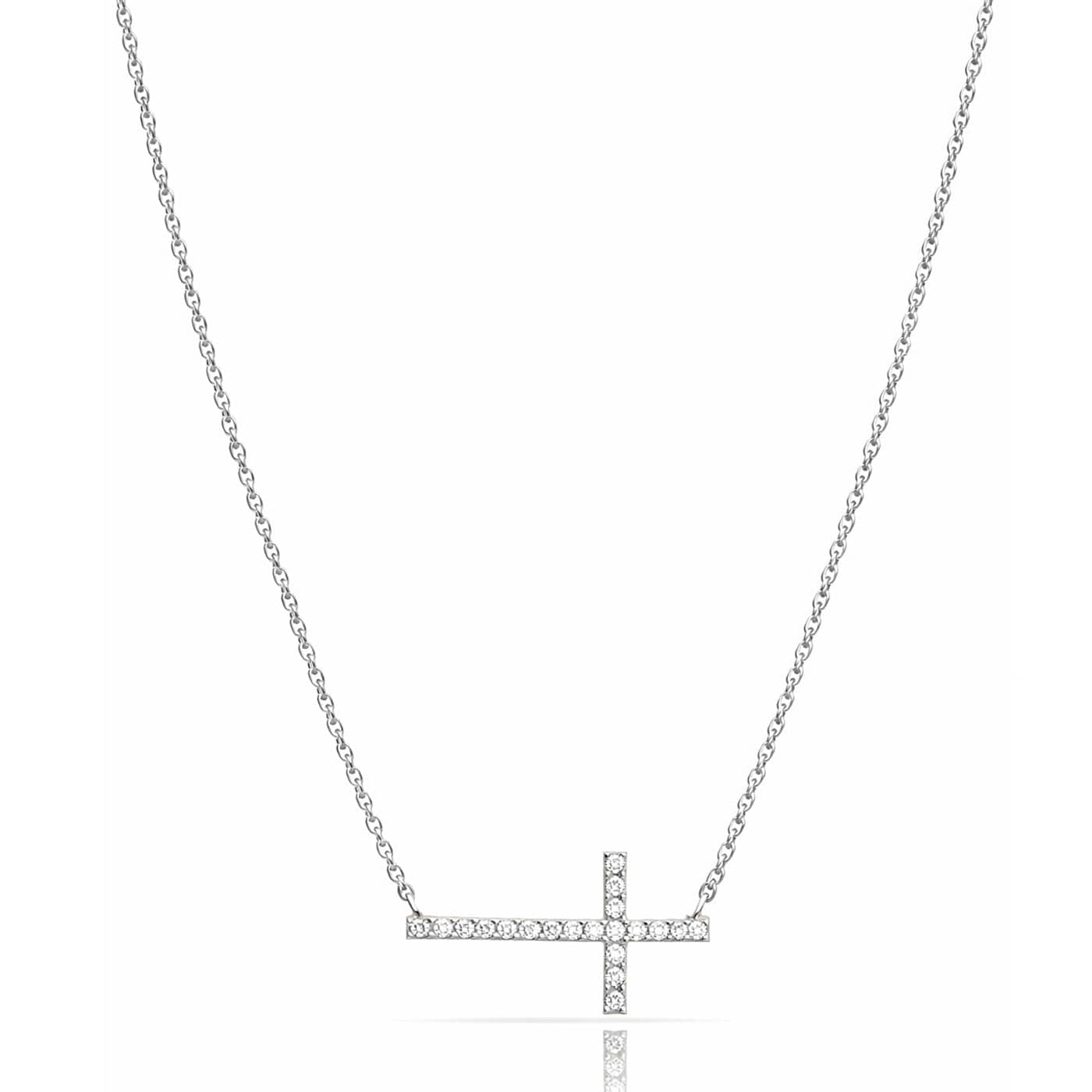 TAI JEWELRY | Minimalist CZ Cross Pendant Necklace | Necklace |
