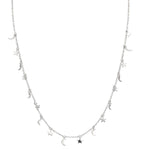 TAI JEWELRY Necklace Silver Moon And Star Charm Necklace