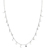 TAI JEWELRY Necklace Silver Moon And Star Charm Necklace