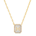 TAI JEWELRY Necklace H Mother Of Pearl Monogram Necklace