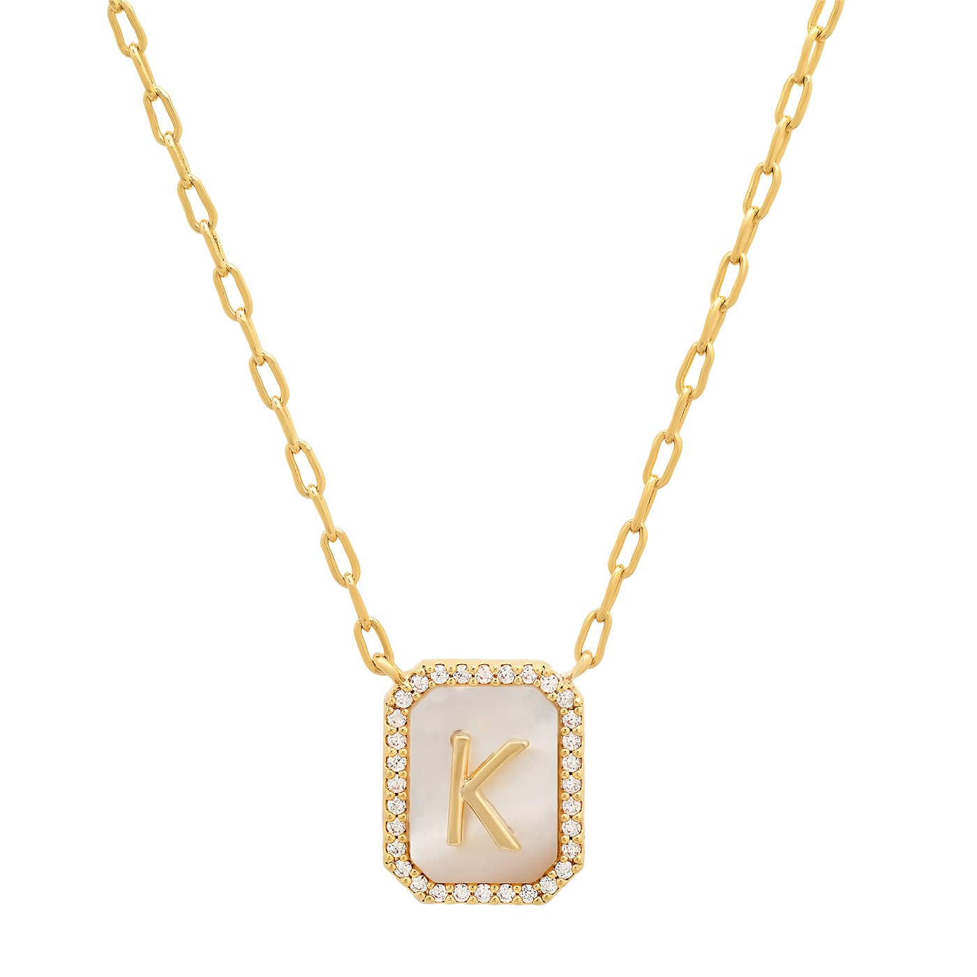 TAI JEWELRY Necklace K Mother Of Pearl Monogram Necklace