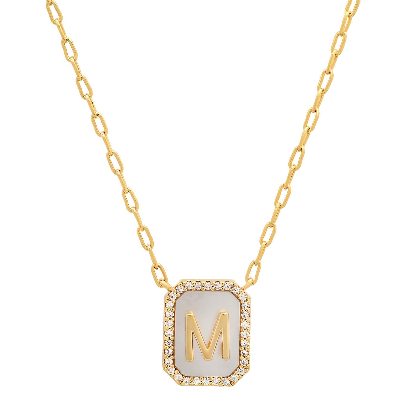 TAI JEWELRY Necklace M Mother Of Pearl Monogram Necklace