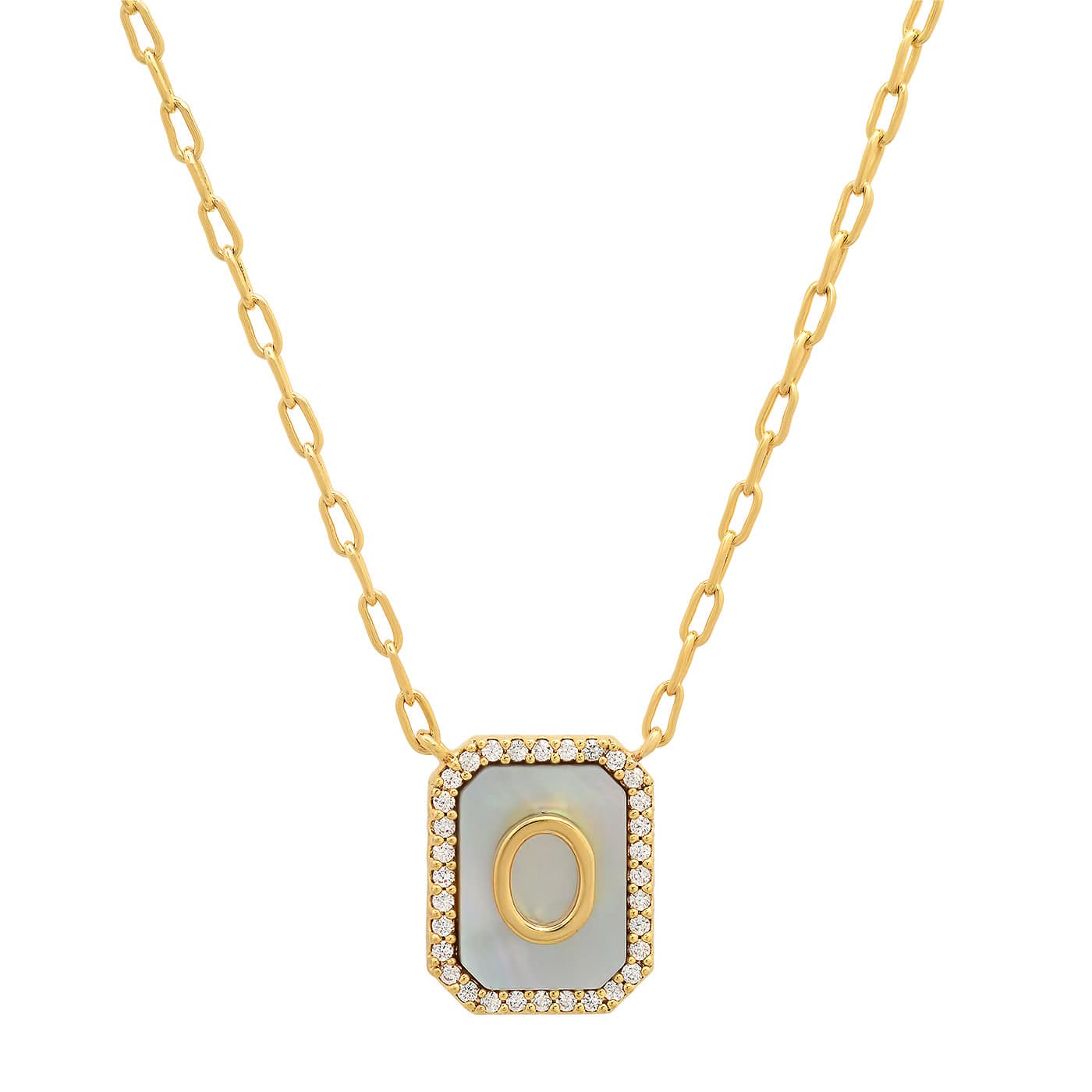 TAI JEWELRY Necklace O Mother Of Pearl Monogram Necklace
