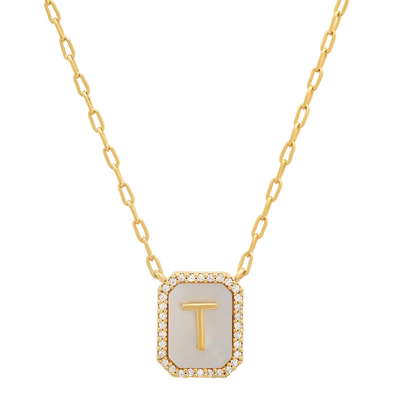 TAI JEWELRY Necklace T Mother Of Pearl Monogram Necklace