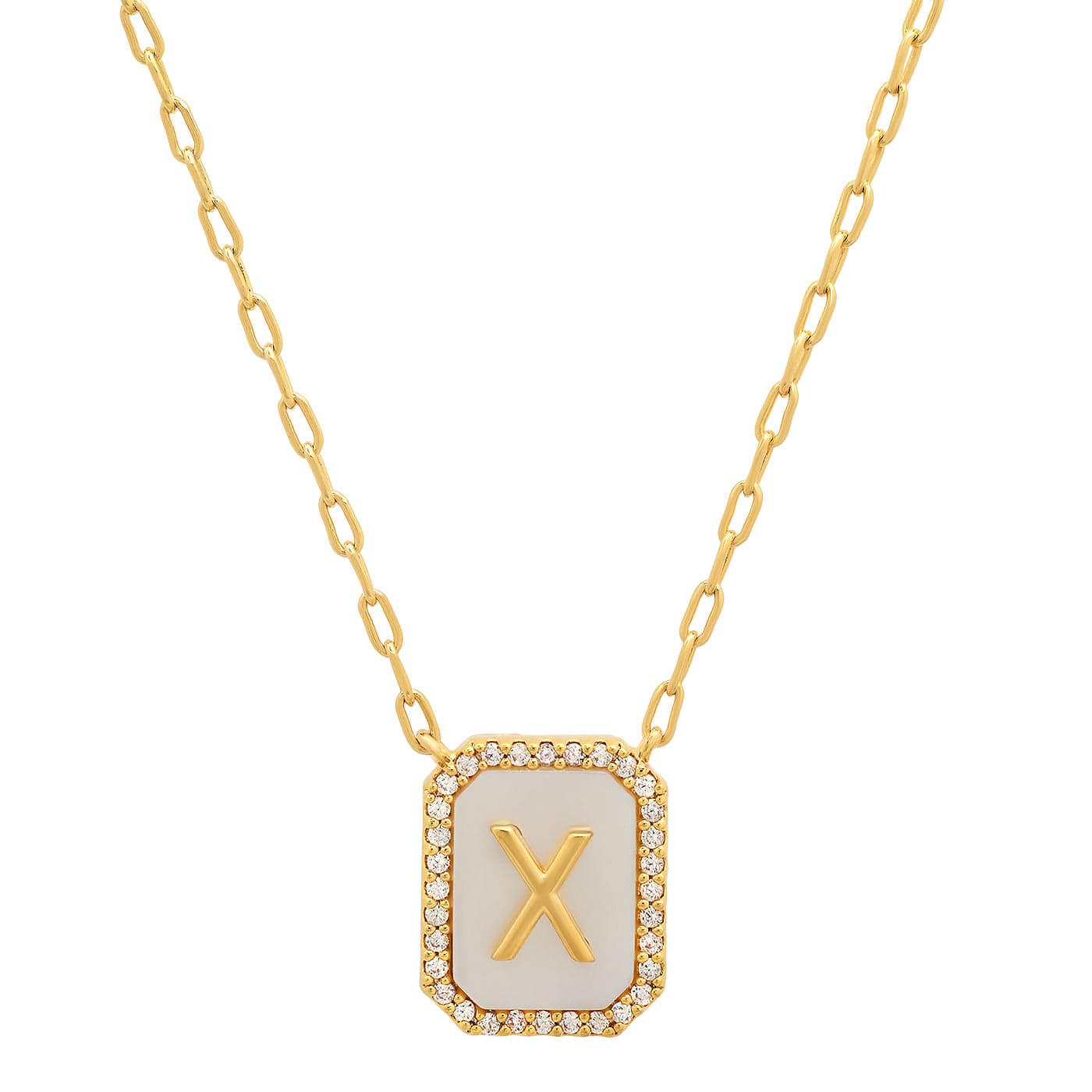 TAI JEWELRY Necklace X Mother Of Pearl Monogram Necklace