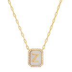 TAI JEWELRY Necklace Z Mother Of Pearl Monogram Necklace