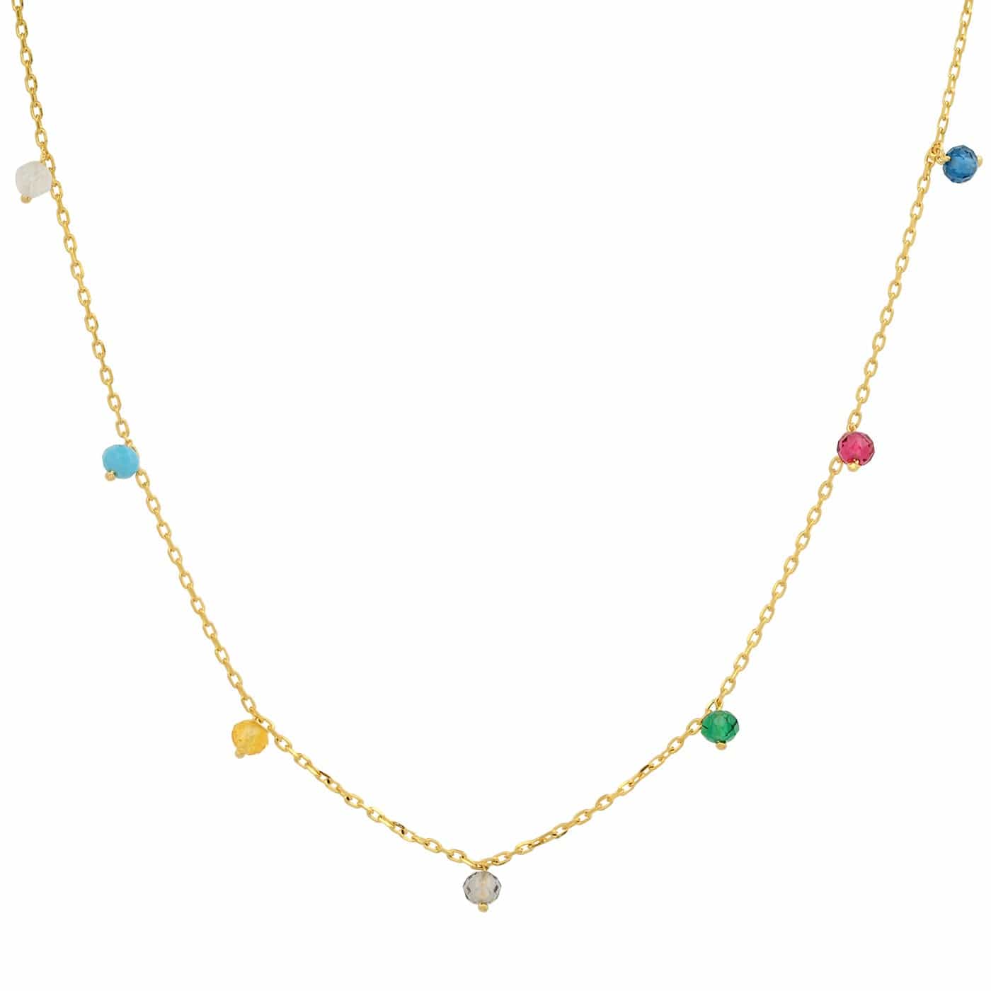 TAI JEWELRY Necklace Multi-Colored CZ Station Necklace
