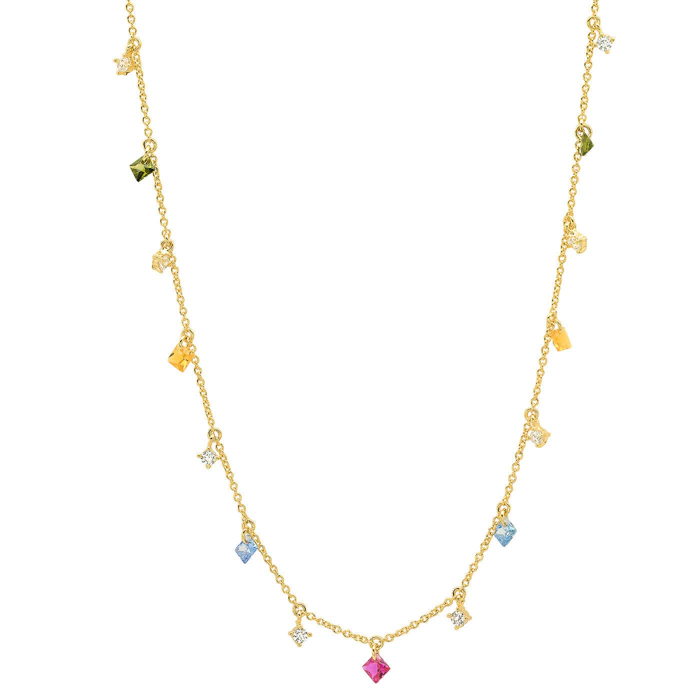 TAI JEWELRY Necklace Multi Colored Dangle Chain Necklace