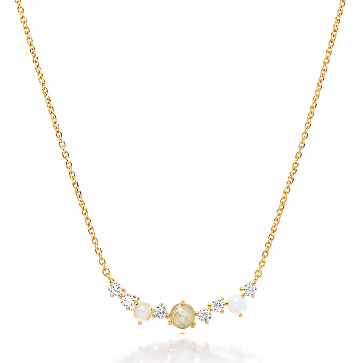 TAI JEWELRY Necklace Multi-Stone Cluster Bar Necklace