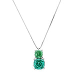 TAI JEWELRY Necklace Ombre Green Double Solitaire Pendant Necklace