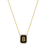 TAI JEWELRY Necklace B Onyx Monogram Pendant Necklace