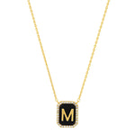 TAI JEWELRY Necklace M Onyx Monogram Pendant Necklace