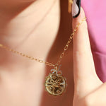 TAI JEWELRY Necklace Opal Crescent Zodiac Charm Pendant Necklace