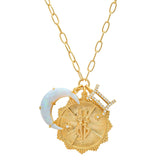 TAI JEWELRY Necklace Gemini Opal Crescent Zodiac Charm Pendant Necklace