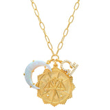 TAI JEWELRY Necklace Libra Opal Crescent Zodiac Charm Pendant Necklace