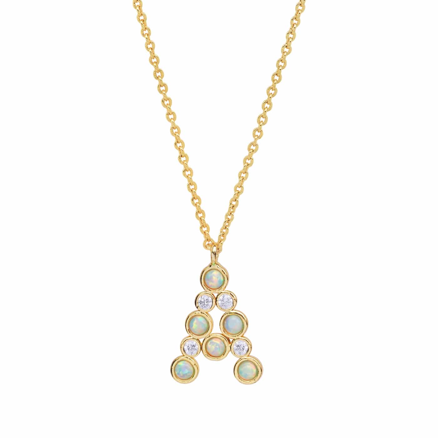 TAI JEWELRY | Opal Glow Monogram Necklace | Necklace |