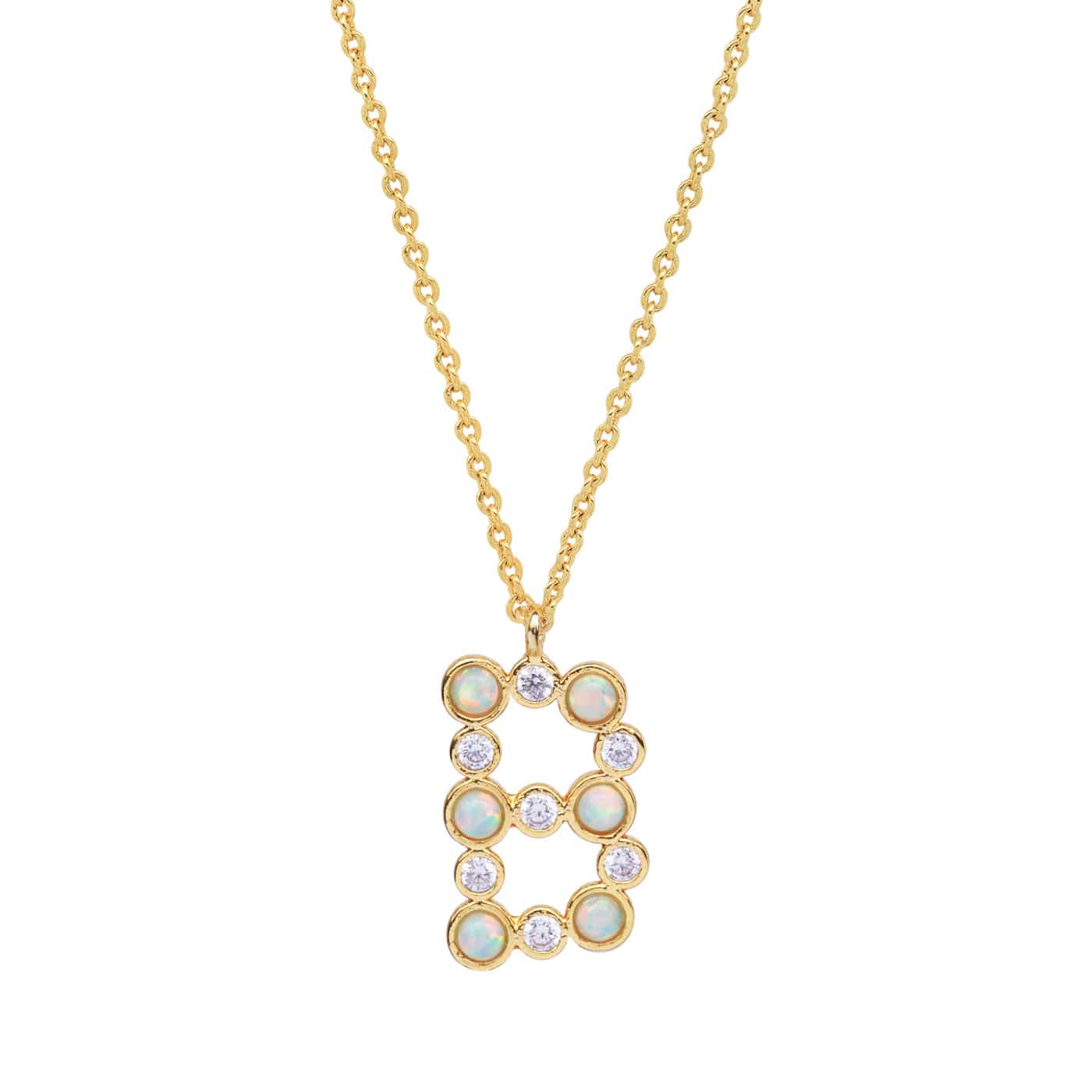 TAI JEWELRY | Opal Glow Monogram Necklace | Necklace |