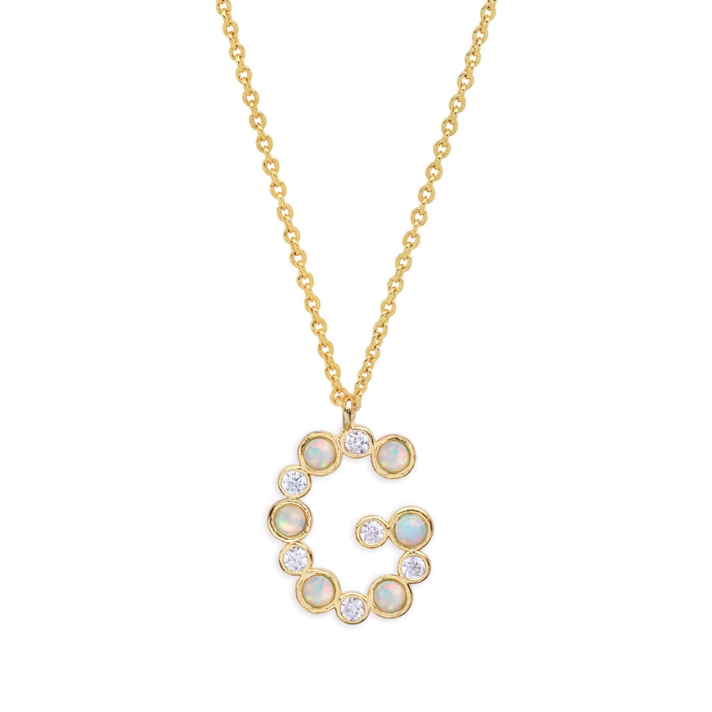 TAI JEWELRY | Opal Glow Monogram Necklace | Necklace |