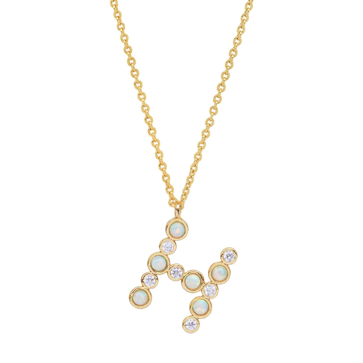 TAI JEWELRY Necklace H Opal Glow Monogram Necklace