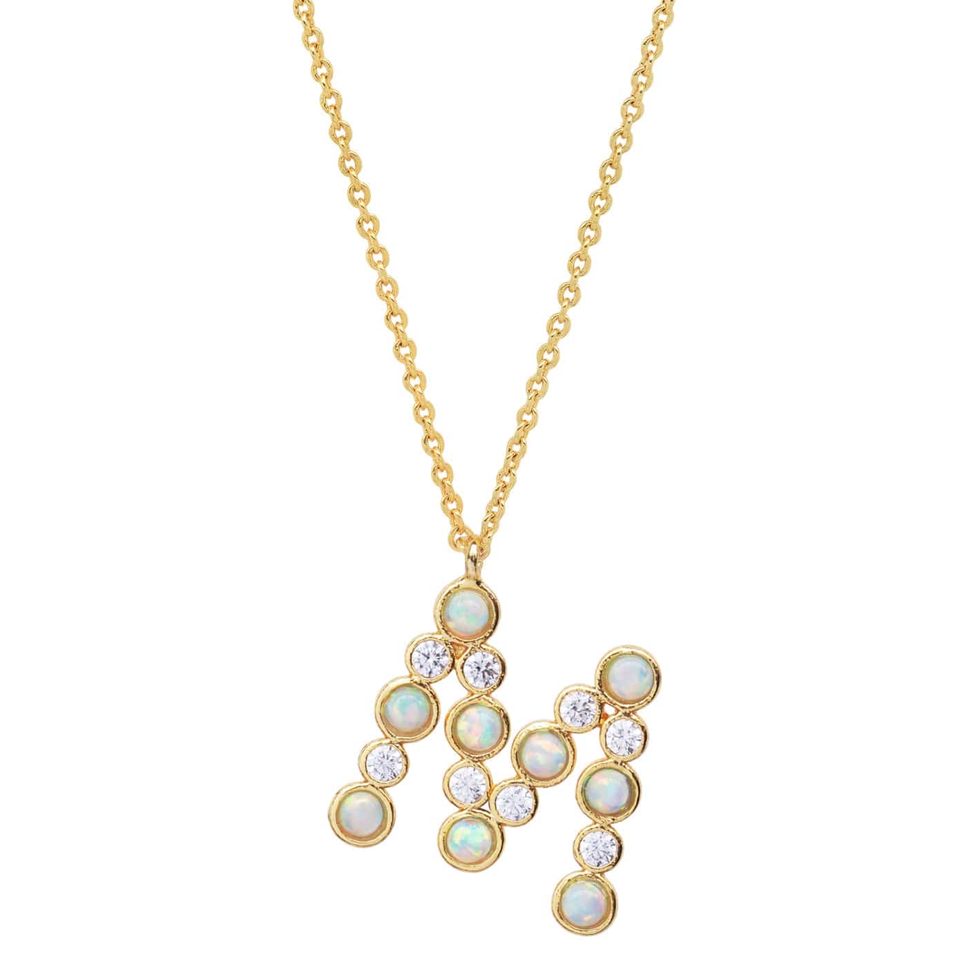 TAI JEWELRY | Opal Glow Monogram Necklace | Necklace |