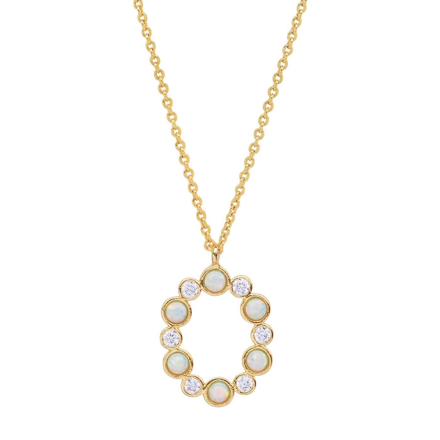 TAI JEWELRY Necklace O Opal Glow Monogram Necklace