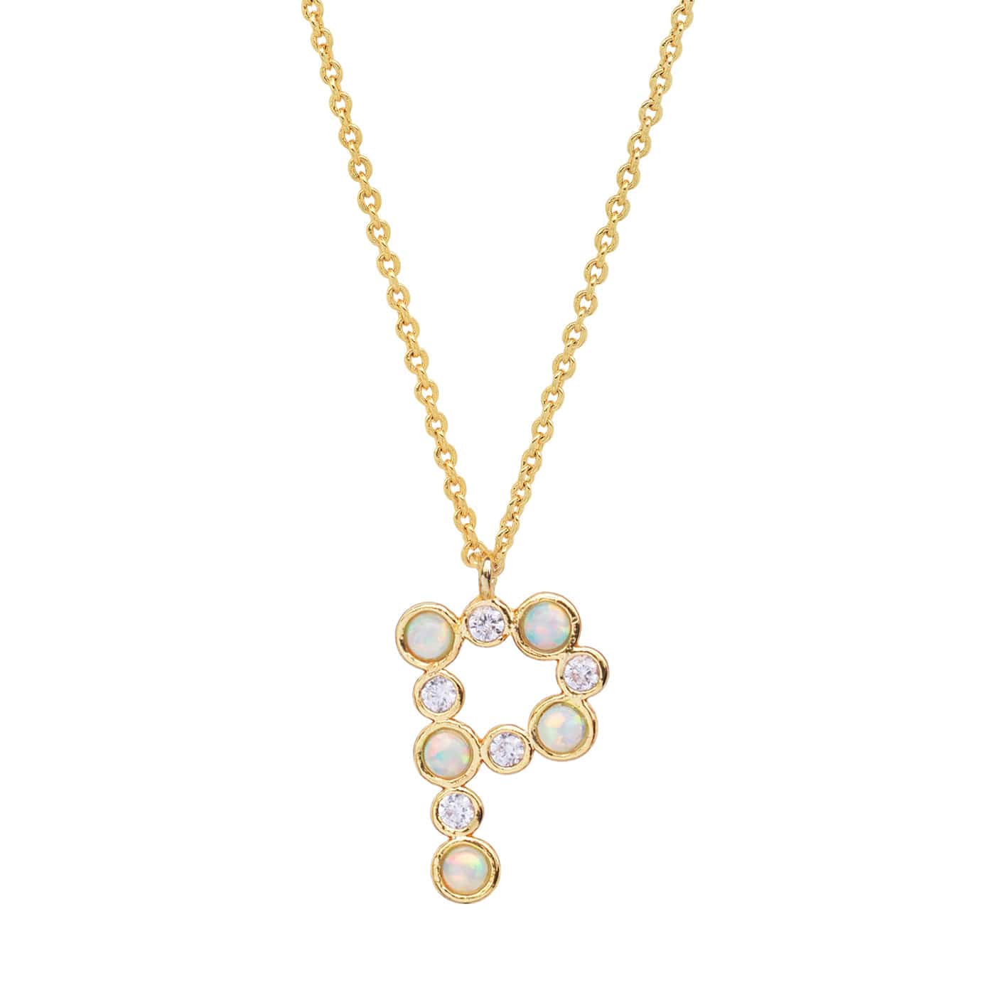 TAI JEWELRY | Opal Glow Monogram Necklace | Necklace |