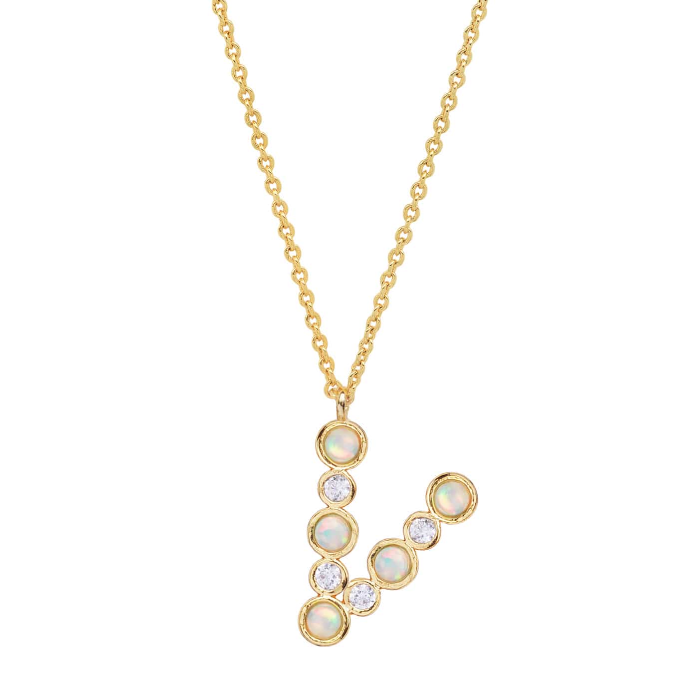 TAI JEWELRY | Opal Glow Monogram Necklace | Necklace |