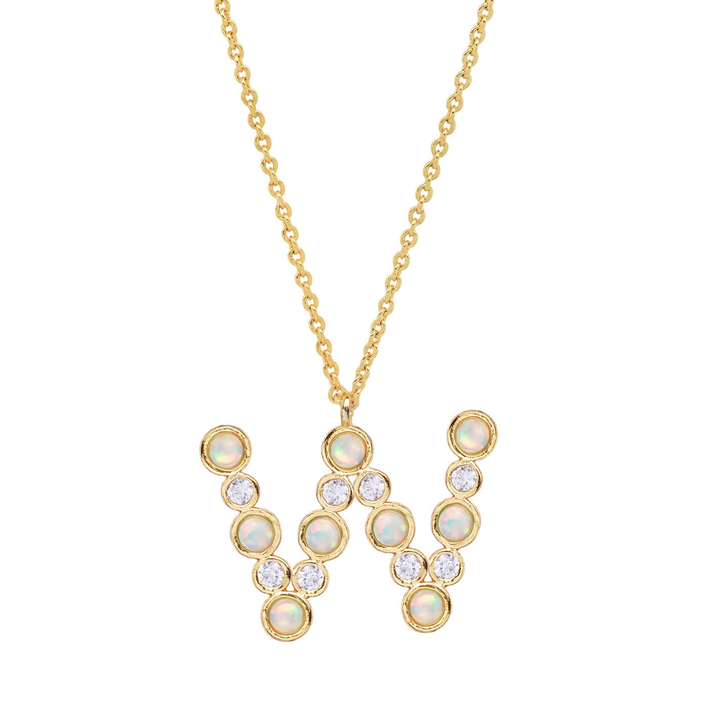 TAI JEWELRY | Opal Glow Monogram Necklace | Necklace |