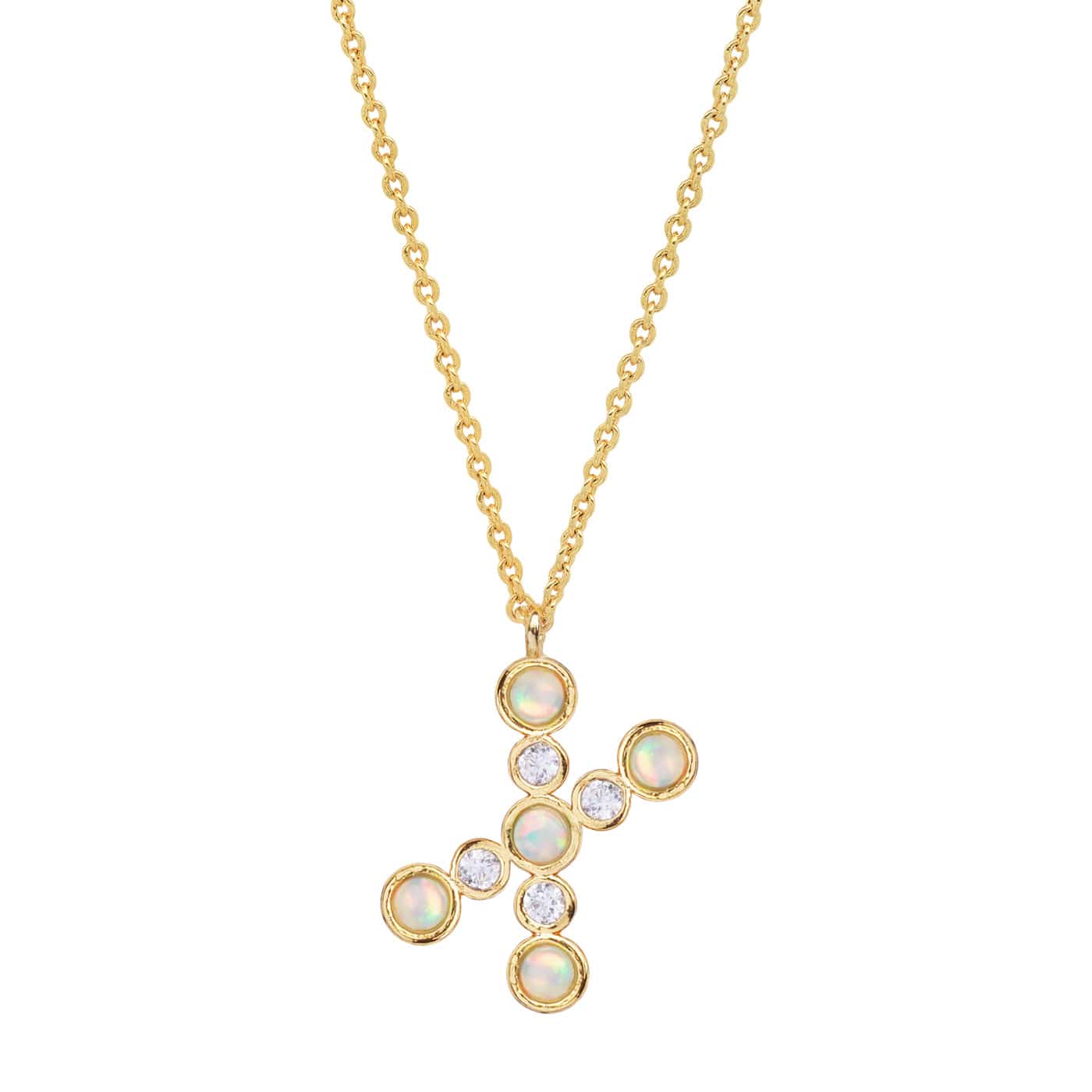 TAI JEWELRY | Opal Glow Monogram Necklace | Necklace |