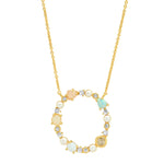 TAI JEWELRY Necklace O Opal Stone Monogram Necklace