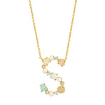 TAI JEWELRY Necklace S Opal Stone Monogram Necklace