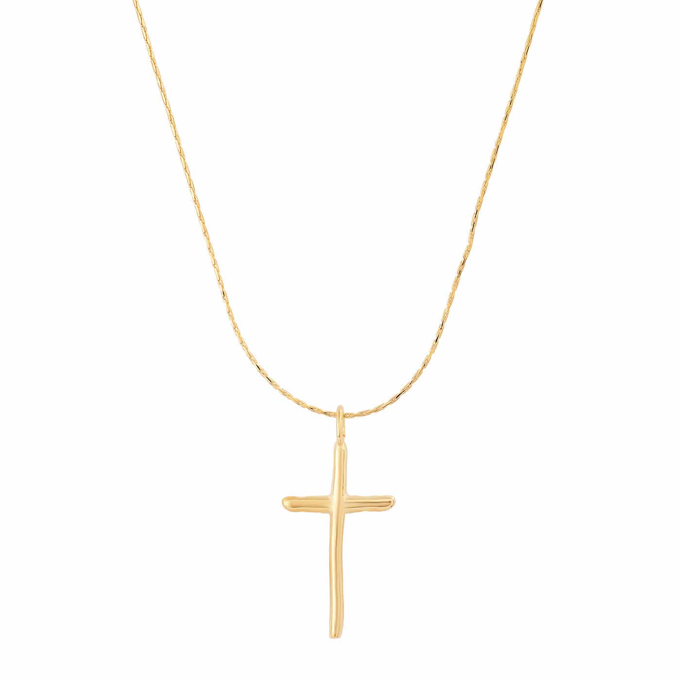 TAI JEWELRY Necklace Organic Gold Cross Necklace