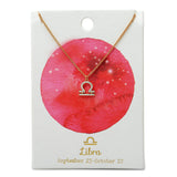 TAI JEWELRY Necklace Libra Pave CZ Zodiac Symbol Pendant Necklace