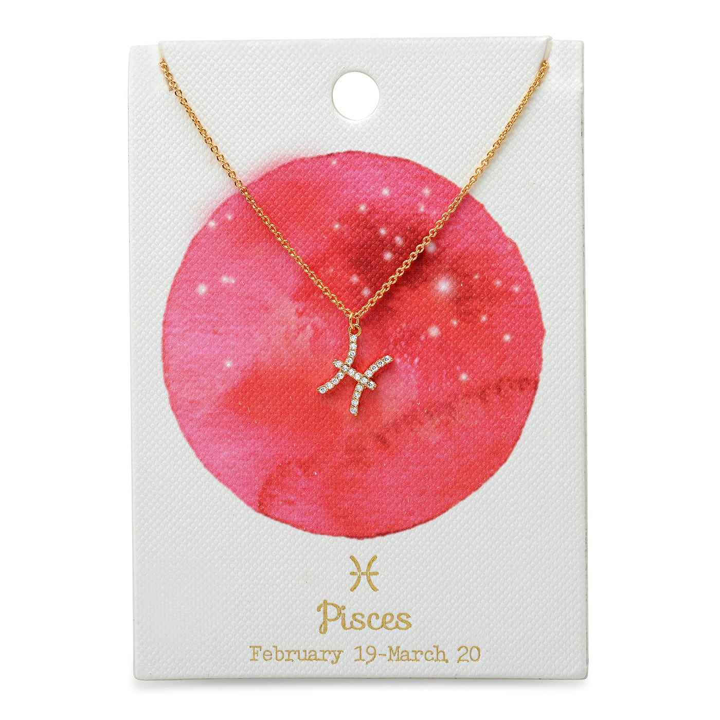 TAI JEWELRY Necklace Pisces Pave CZ Zodiac Symbol Pendant Necklace