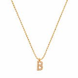 TAI JEWELRY Necklace B Pave Initial Ball Chain Necklace