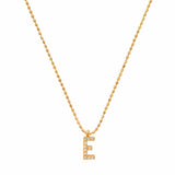 TAI JEWELRY Necklace E Pave Initial Ball Chain Necklace