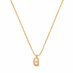 TAI JEWELRY Necklace G Pave Initial Ball Chain Necklace