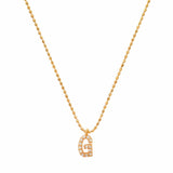 TAI JEWELRY Necklace G Pave Initial Ball Chain Necklace