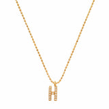 TAI JEWELRY Necklace H Pave Initial Ball Chain Necklace