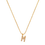 TAI JEWELRY Necklace M Pave Initial Ball Chain Necklace